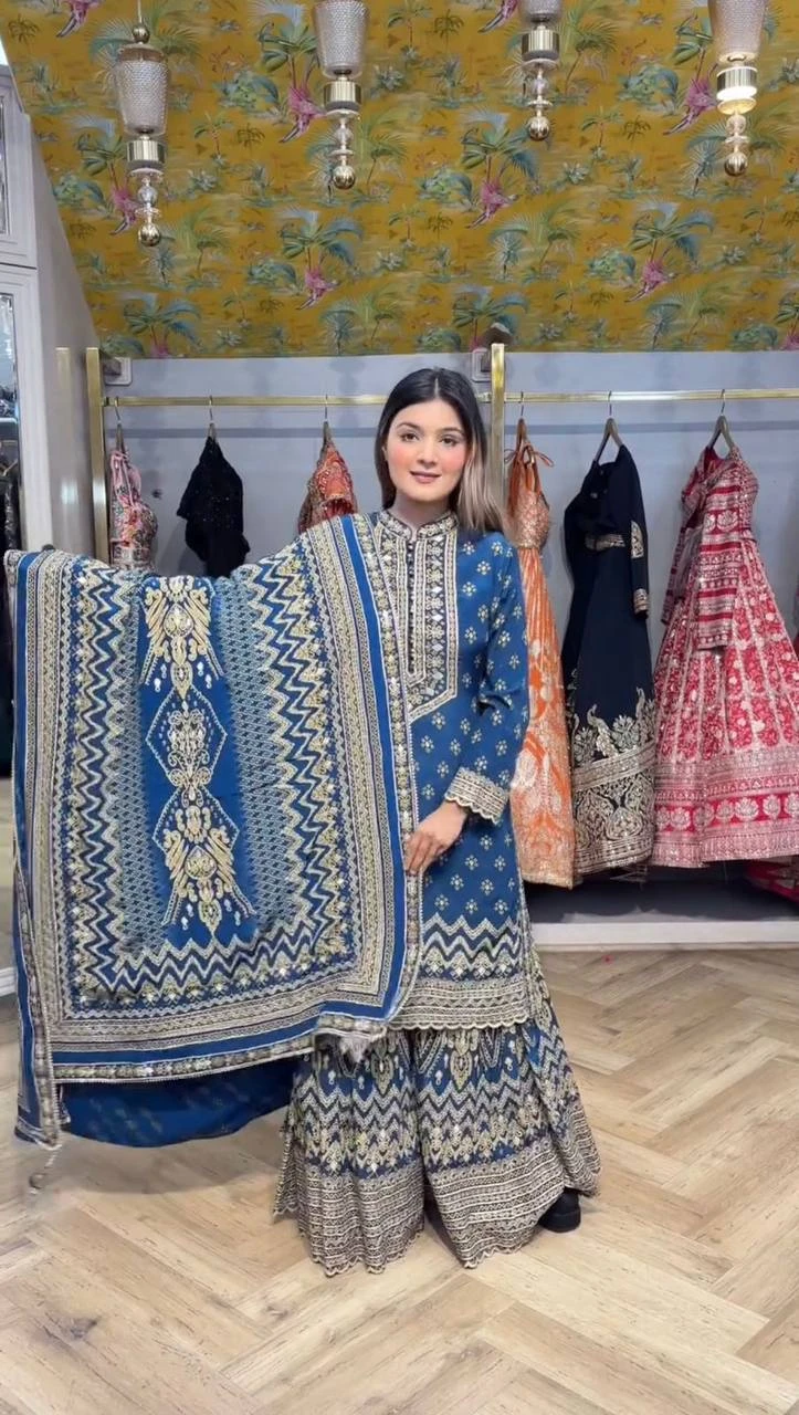 Party Wear Look Beautiful Top And Bottom With Dupatta