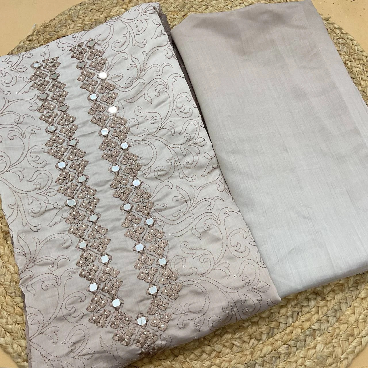 Mirror Work Embroidery Kurta Set